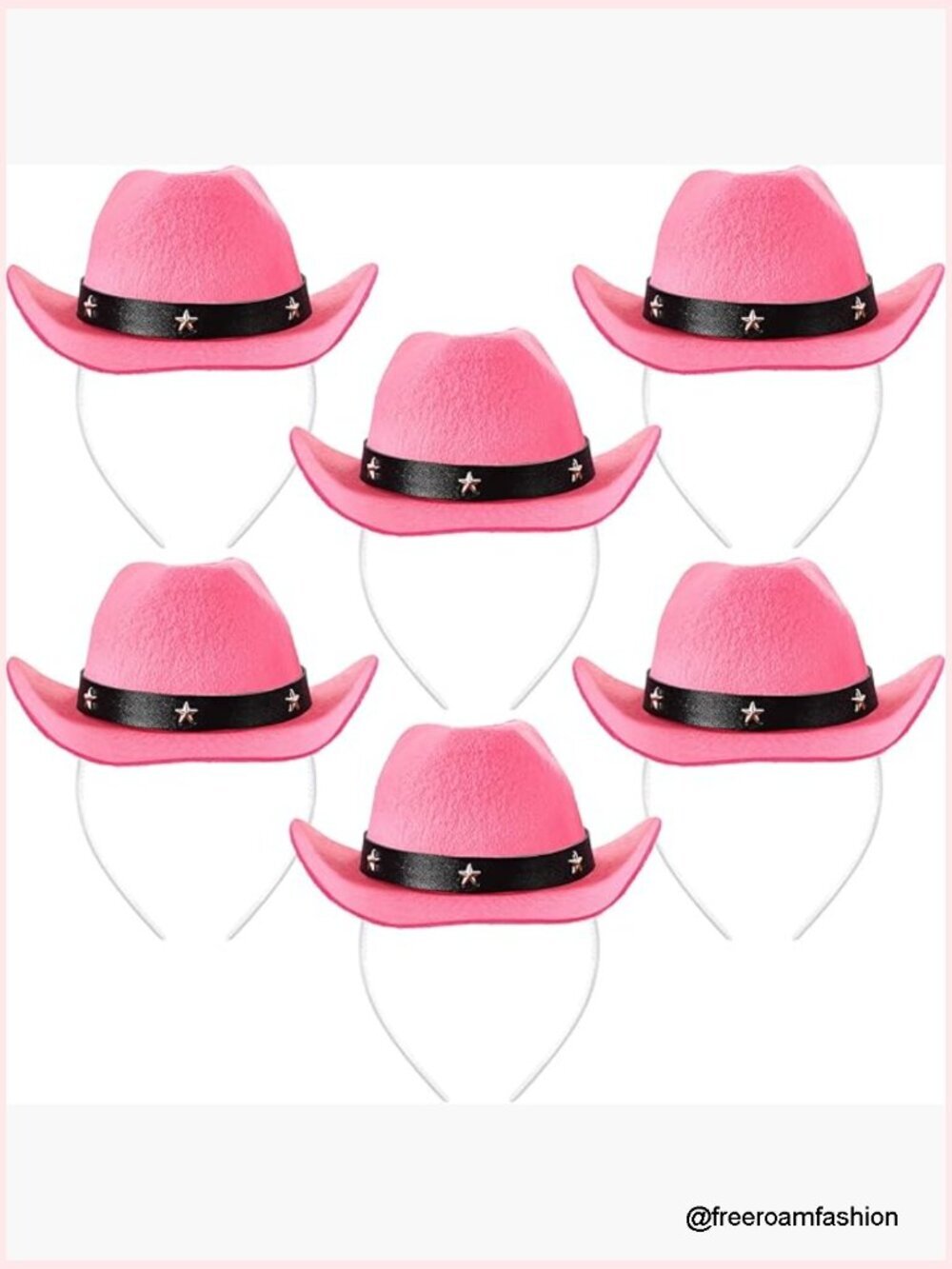 6 Cowboy Hat Headbands Birthday Costume Accessories Western Party Headwear